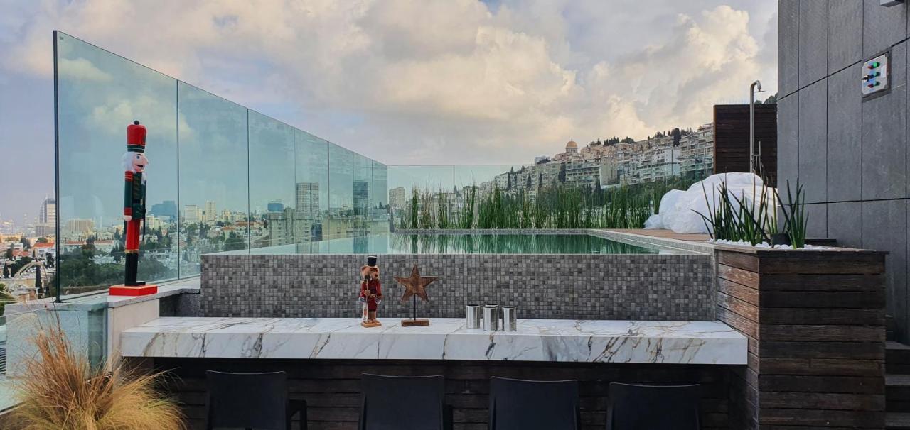 Serene - Infinity Cview Pool - 4 Bedrooms Luxury Penthouse Haifa Bagian luar foto