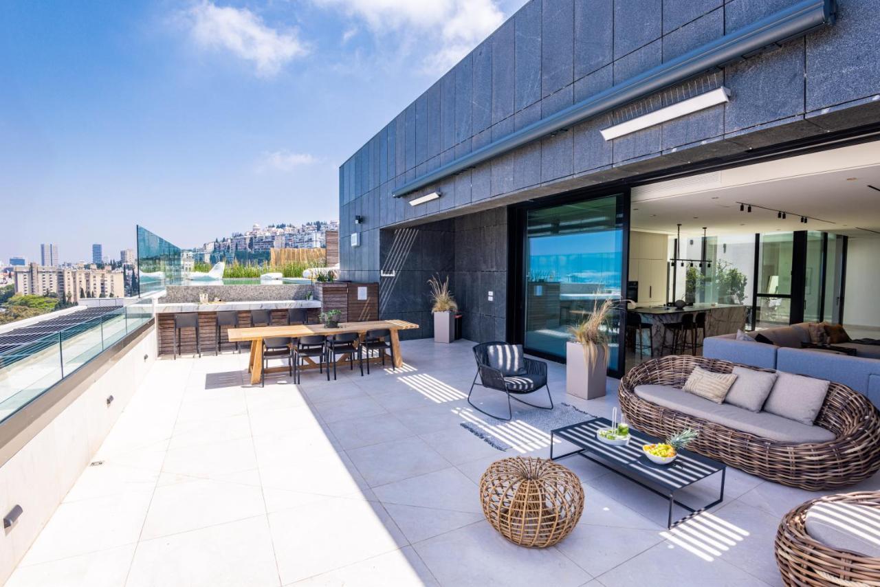 Serene - Infinity Cview Pool - 4 Bedrooms Luxury Penthouse Haifa Bagian luar foto